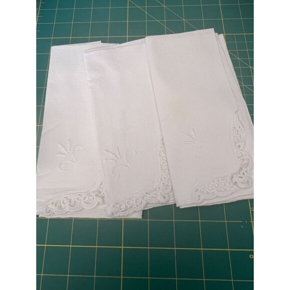 Vintage Hand-Embroidered  cotton Napkins Sets 6 in all  floral and design - Picture 1 of 6
